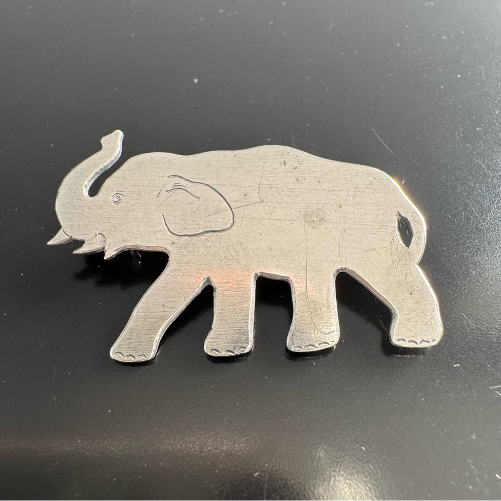 Silver Elephant Brooch